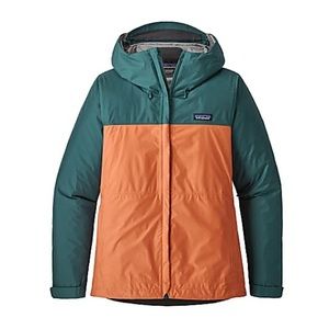 Patagonia shell jacket orange and green